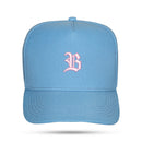 Boné Snapback Azul Claro Basic Rosa