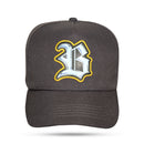 Boné Snapback Cinza New Wings Couro Azul