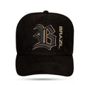Boné Snapback Suede Preto Brazil Redentor 🇧🇷