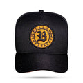 Boné Snapback Preto Logo Suede Follow Laranja