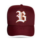 Boné Snapback Vinho Alto Relevo Branco