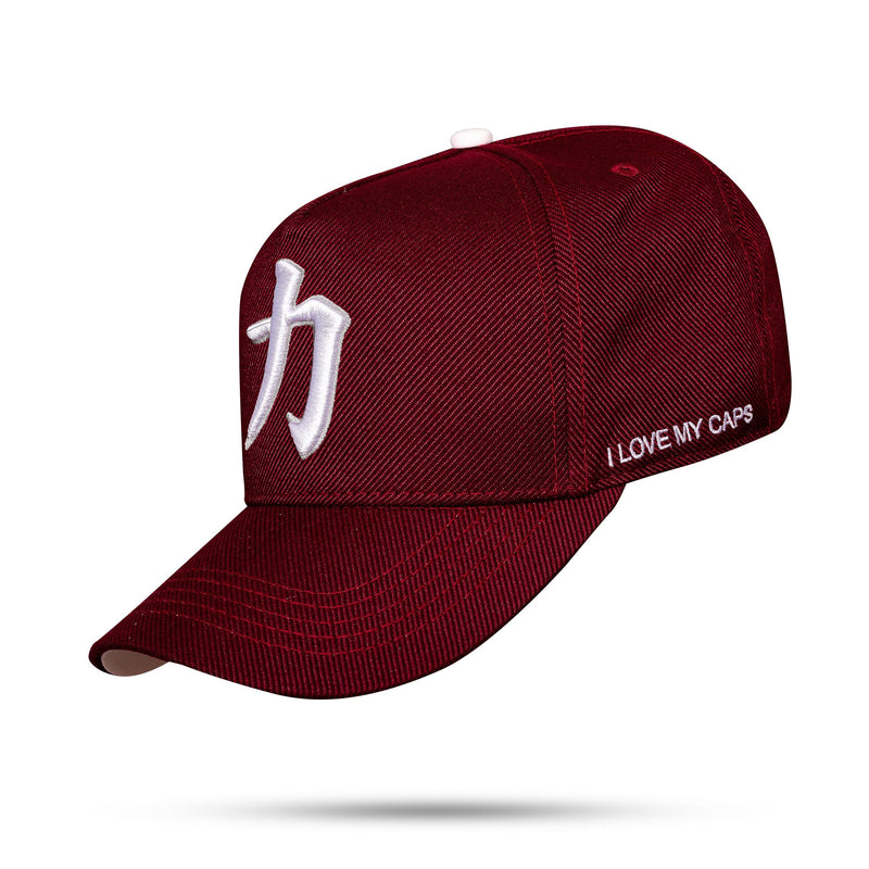 Boné Snapback N25 Vinho Kanji Força - I Love My Caps