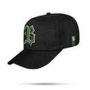 Boné Snapback Preto Alto Relevo Verde Musgo