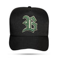 Boné Snapback Preto Alto Relevo Verde Musgo