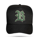 Boné Snapback Preto Alto Relevo Verde Musgo