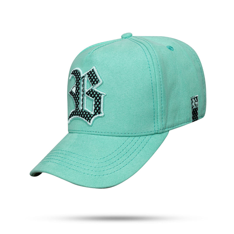 Boné Snapback Suede Verde Água Grade