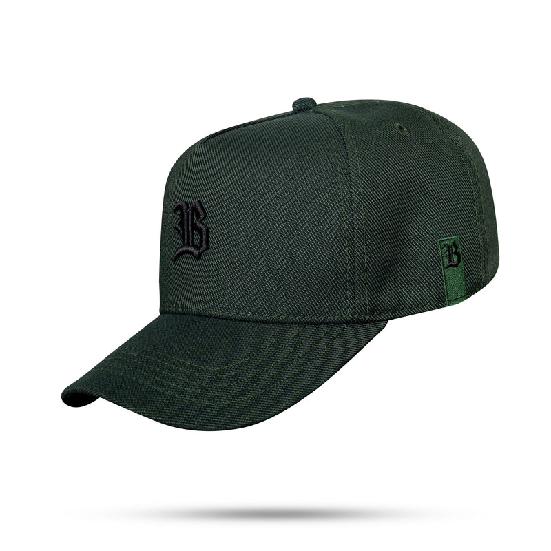 Boné Snapback Basic Verde Musgo Logo Preto