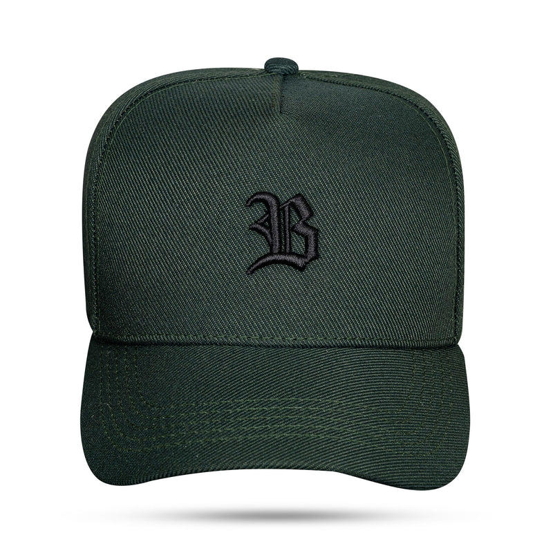 Boné Snapback Basic Verde Musgo Logo Preto