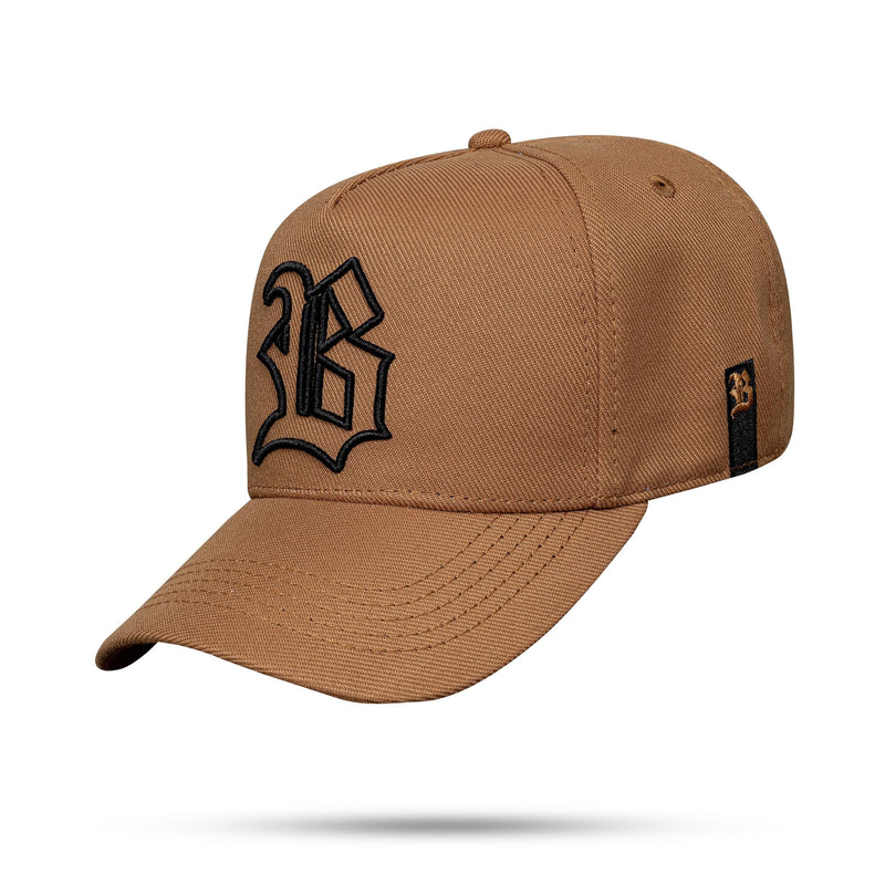 Boné Snapback Caramelo Contorno Preto