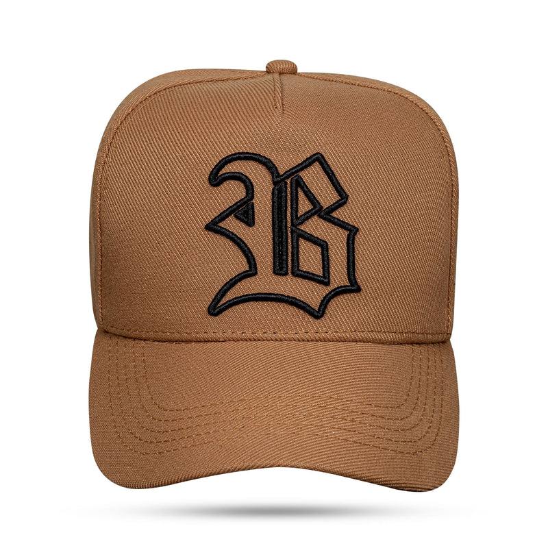 Boné Snapback Caramelo Contorno Preto