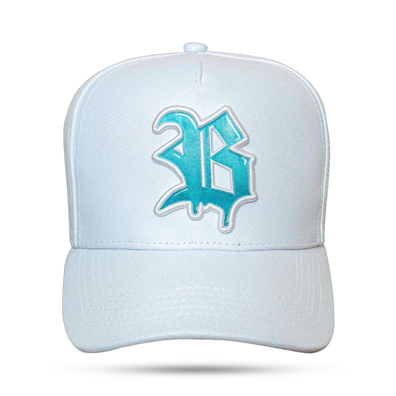 Boné Snapback Branco Logo Contour Splash Azul