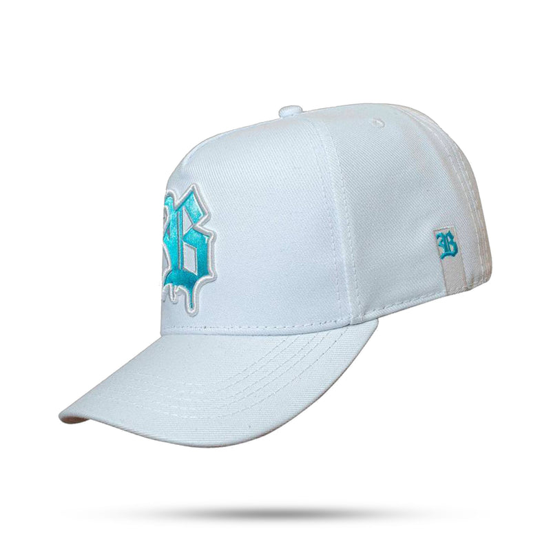 Boné Snapback Branco Logo Contour Splash Azul
