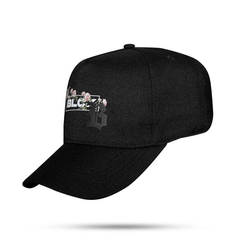 Boné Snapback Preto Flowers Shadow Rose