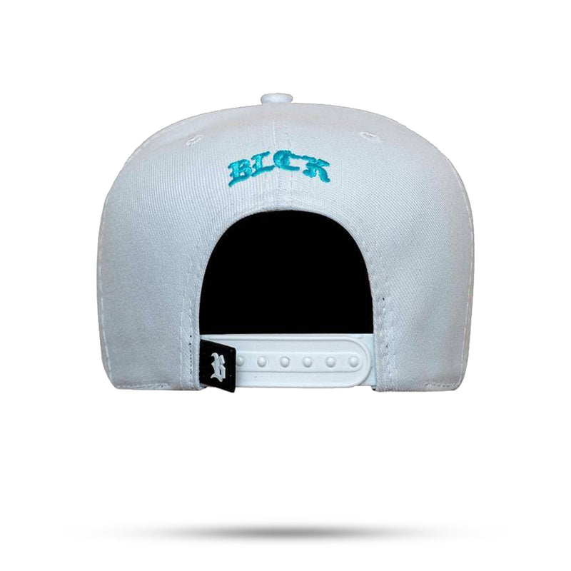 Boné Snapback Branco Logo Contour Splash Azul