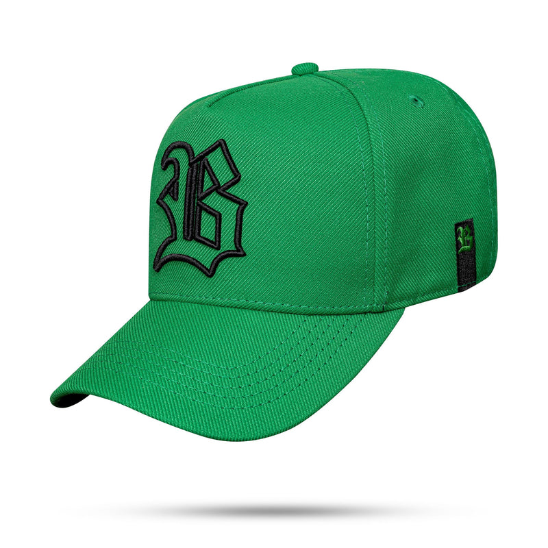 Boné Snapback Verde Bandeira Contorno Preto