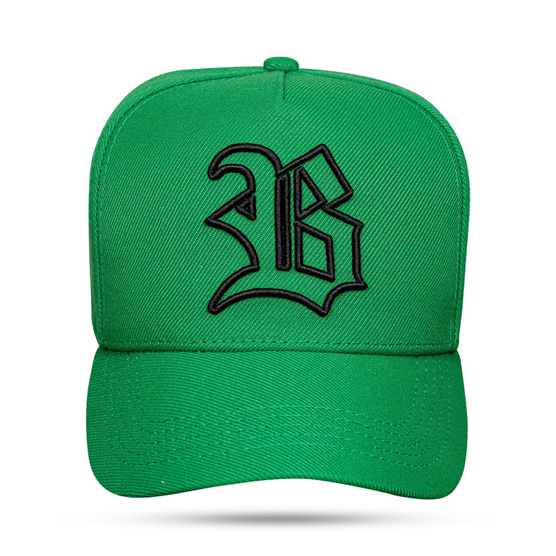 Boné Snapback Verde Bandeira Contorno Preto