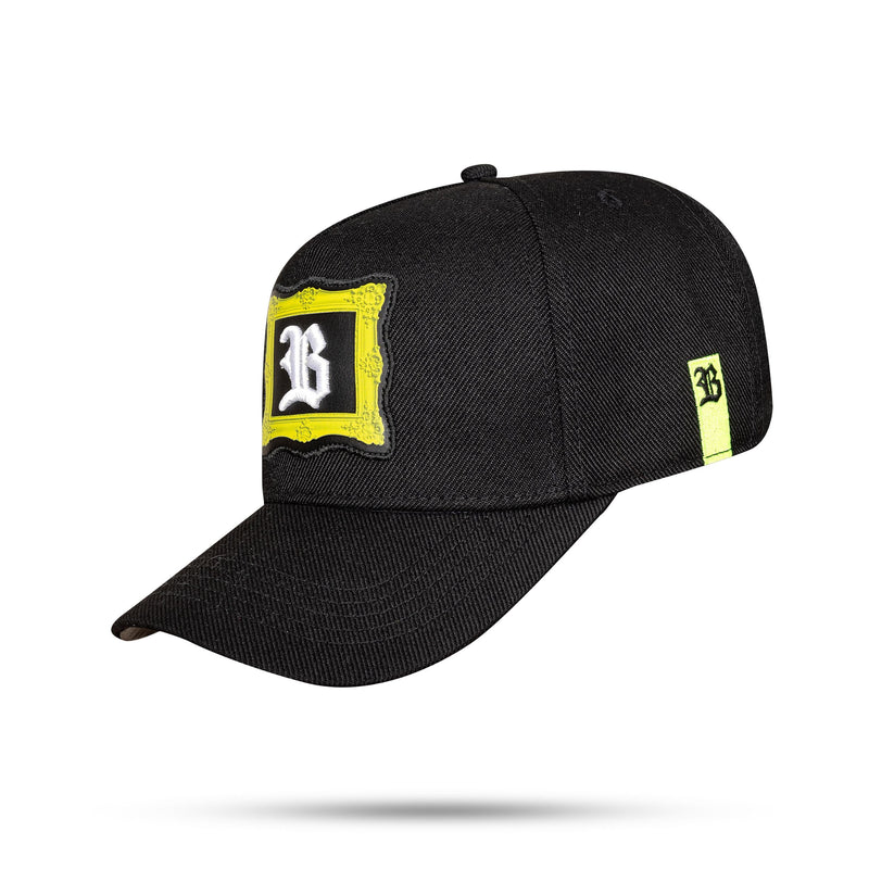 Boné Snapback Preto Framed Amarelo