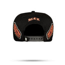 Boné Snapback Preto New Wings Couro Rosa