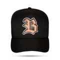 Boné Snapback Preto New Wings Couro Rosa
