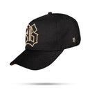 Boné Snapback Preto Grid Bege