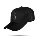 Boné Snapback Preto Logo Couro Blck Letras Preto