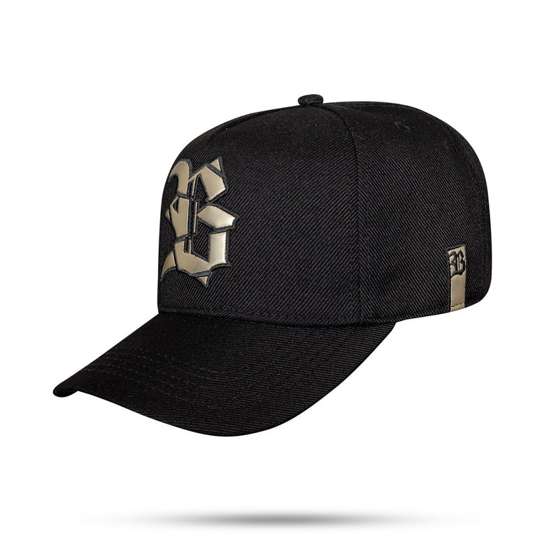 Boné Snapback Logo Verniz Gold Black