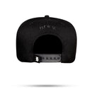 Boné Snapback Preto Logo Couro Blck Letras Preto