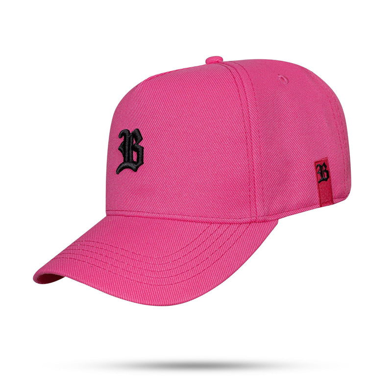 Boné Snapback Basic Rosa Pink Logo Preto