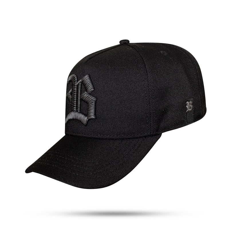 Boné Snapback Preto Alto Relevo Zig Zag Chumbo