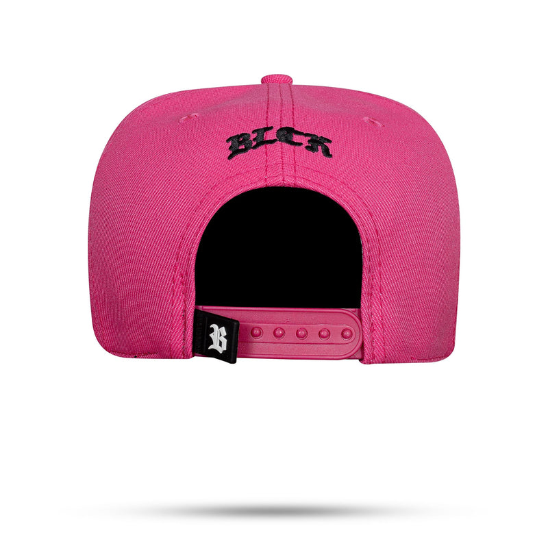 Boné Snapback Basic Rosa Pink Logo Preto