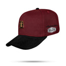 Boné Strapback Vinho Absolute Gold Aba Cotelê Preta