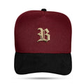 Boné Strapback Vinho Absolute Gold Aba Cotelê Preta