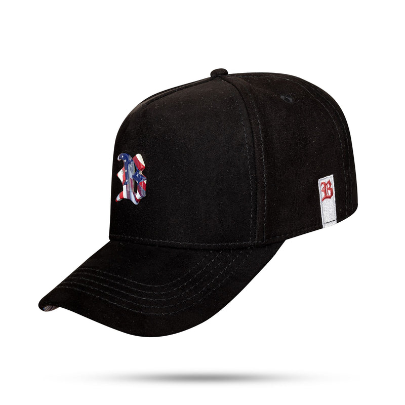 Boné Snapback Preto Suede USA