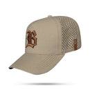 Boné Snapback Trucker Laser Bege Logo Marrom