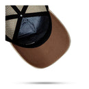 Boné Snapback Trucker Laser Bege Logo Marrom