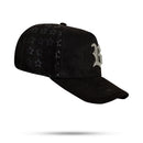 Boné Snapback Suede Preto USA Limited Metal Strass