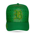 Boné Snapback Verde Zero One Contorno Amarelo