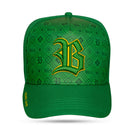 Boné Snapback Verde Zero One Contorno Amarelo