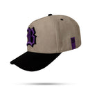 Boné Snapback Suede Cinza Snake Roxo