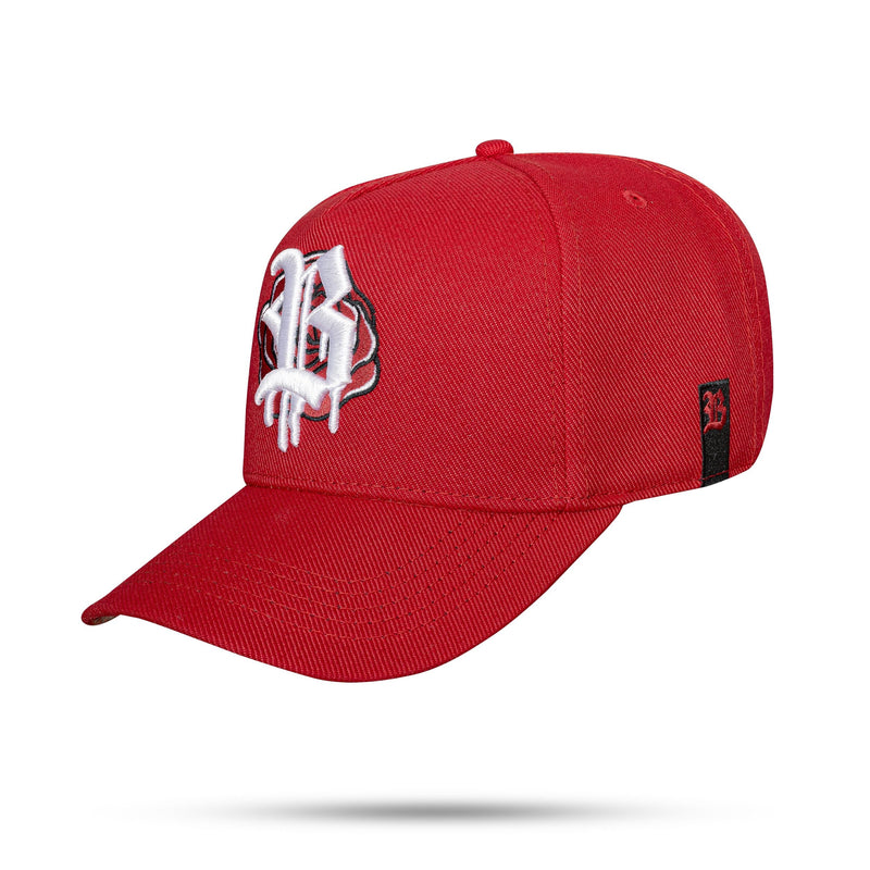 Boné Snapback Vermelho Splash Flower