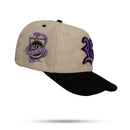 Boné Snapback Suede Cinza Snake Roxo