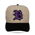 Boné Snapback Suede Cinza Snake Roxo