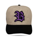 Boné Snapback Suede Cinza Snake Roxo