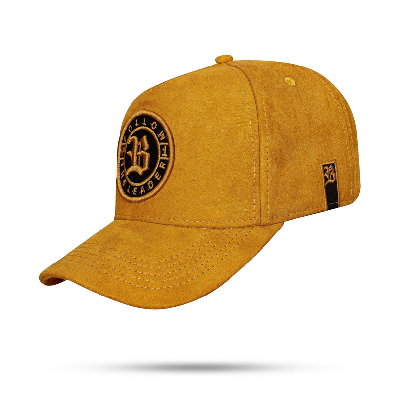 Boné Snapback Follow Suede Amarelo Mostarda
