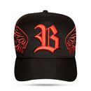 Boné Snapback Preto e Vermelho New Wings Legacy