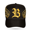 Boné Snapback Preto e Dourado New Wings Legacy