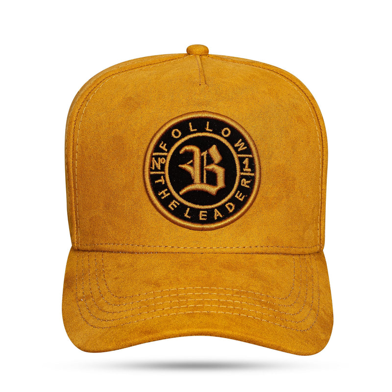 Boné Snapback Follow Suede Amarelo Mostarda