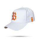 Boné Snapback Branco Flame Laranja
