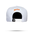 Boné Snapback Branco Flame Laranja