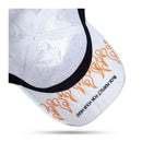 Boné Snapback Branco Flame Laranja